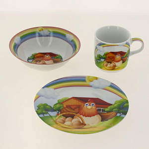 Н-р посуды 3шт тарелка190мм+салатник500мл+ кружка230мл п/уп Курочка LX-3PCS-C437 000000000001186363