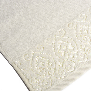 Полотенце махровое 100х150см Dina Me итальянский бордюр молочное 100% хлопок 000000000001212835