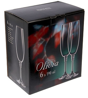 Набор фужеров для шампанского Оливия Bohemia, 190мл, 6 шт. 000000000001089425
