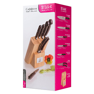 Набор ножей с подставкой 7 предметов TALLER Саффолк нержавеющая сталь 000000000001009096