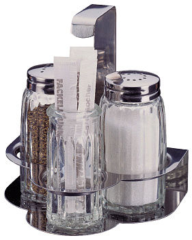 Набор диспенсеров для соли/перца в подставке с зубочистками стекло, нержавеющая сталь Fackelmann 47323 000000000001194441