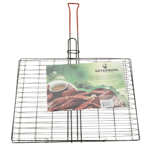 Решетка для барбекю 40х32см OLAFF с металлической ручкой нержавеющая сталь ZHF-094 000000000001205689