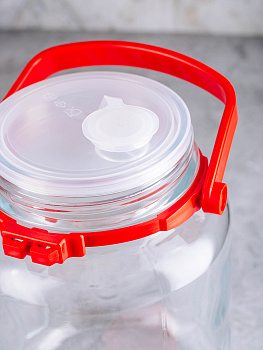 HARVEST Банка для сыпучих продуктов 3л PASABAHCE красная крышка стекло 000000000001205302