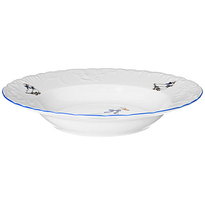 Тарелка суповая 22,5см CMIELOW Рококо Гуси глубокая фарфор 000000000001216827