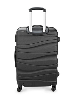 Чемодан на колесах M (42х26х65см) волна серый ABS 000000000001226524