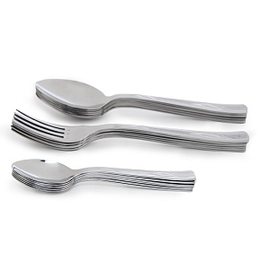 Набор столовых приборов 18 предметов KRAMET Пралеска-2 (ложки: столовая-6шт, чайная-6шт, вилка-6шт) нержавеющая сталь 000000000001214800
