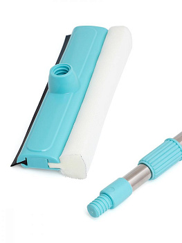 Окномойка 75-125см LUCKY с телескопической ручкой голубой нержавеющая сталь/пенополиуретан/резина 000000000001217310