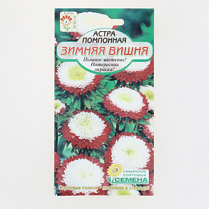 Семена Астра Зимняя вишня помпонная 0,2г (ссс) ЛИДЕР ПРОДАЖ! СС016241 пакет 000000000001194683