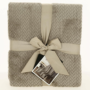 Плед DE'NASTIA Елочка 150х200 100%полиэстер бежевый T040154 000000000001200623