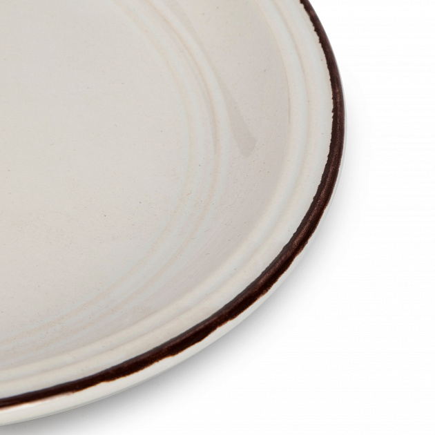 Тарелка обеденная 26см молочный с окантовкой керамика TW-1652-1RZ 000000000001223022