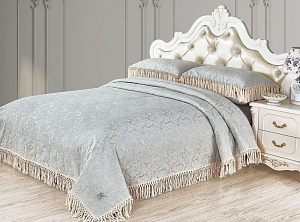 Набор ЕВРО Сантини (Цвет-Лазурный)Покрывало:240х260см(1шт),Наволочки:50х70см(2шт).80%хлопок/20%Бамбук.SR56-213-2.4. 000000000001200046