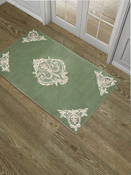 Ковр 60х100 100%хл зел аплик кружевоТурц 000000000001187185