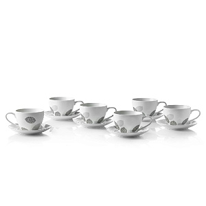 Набор чайный на 6 персон 315мл/14,5см ESPRADO Bosqua Platina костяной фарфор 000000000001153941