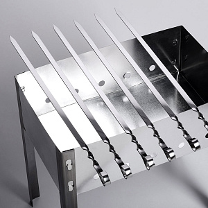 Мангал 400х250х140мм толщина 0,5мм без шампуров в коробке сталь 000000000001211096