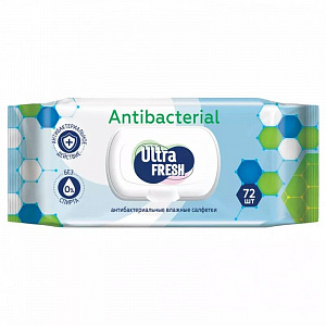 Влажные салфетки 72шт ULTRA FRESH Antibacterial с клапаном 000000000001216719