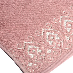 Полотенце махровое 100х150см LUCKY Итальянский бордюр пыльная роза хлопок 100% 000000000001212831