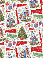 Бумага оберточная Дедушка Мороз для сувенирной продукции в рулонах с полноцветным декоративным рисунком плотность 90г/м2 100х70см 81753 000000000001201867
