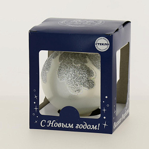 Декоративное украшение 9см Шар 4,5 БИРЮСИНКА Вьюга стекло 000000000001191679