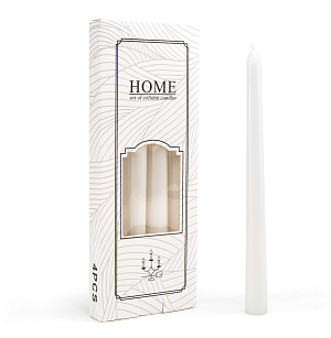 Набор свечей 4шт 25х2см белые 000000000001216432