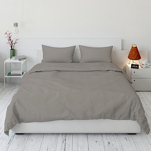 Комплект постельного белья 2,0сп LUCKY (пододеяльник, наволочки 50х70см-2шт) темно-серый поплин хлопок 100% 000000000001216652