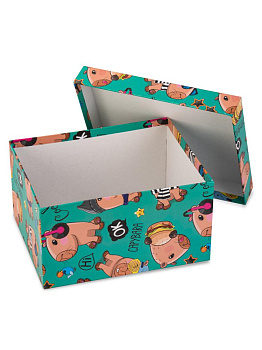 Коробка подарочная 21х17х11см РУТАУПАК КАПИБАРА прямоугольник зеленый 000000000001226848