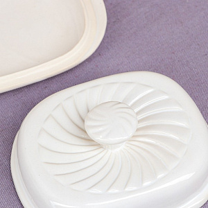 Масленка 13х8х18см КРР слоновая кость керамика 000000000001210833