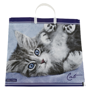 ПАКЕТ пластиковая ручка 37х35/90мкм Кот 000000000001201004