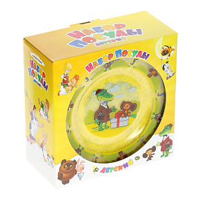 Набор посуды Чебурашка и крокодил Гена Союзмультфильм, стекло, 3 предмета 000000000001096619