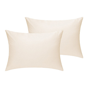 Наволочки 2шт 50x70см DE'NASTIA NEW сатин молочный хлопок 000000000001215752
