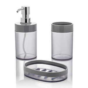 Диспенсер для жидкого мыла 7x7x17см LUCKY серый пластик 000000000001218798