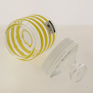 Банка стеклянная с желтой спиралью 0,75л с крышкой SPRIAL YELLOW Q0405 000000000001198040