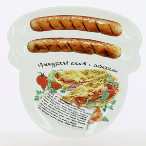 Тарелка 23,3х23см LARANGE Французский омлет с сосисками фарфор 000000000001204452