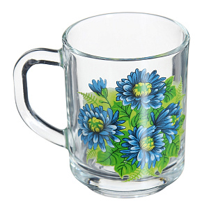 Кружка Хризантема Pub Синяя Pasabahce, 250мл 000000000001097968