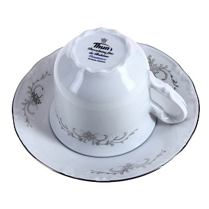 Чайная пара Серый Орнамент Люкс Хауз 000000000001063495