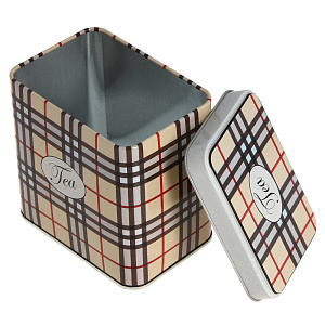 Жестяная банка для хранения сыпучих продуктов Клетка, 0.6л 000000000001157133