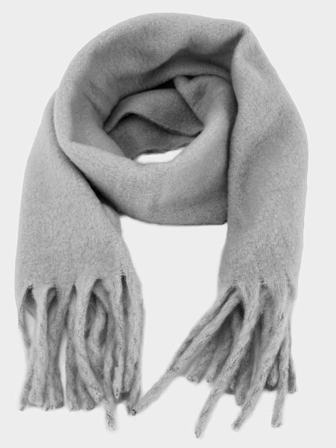 Шарф 40х200см теплый серый полиэстер 000000000001229234