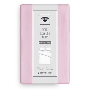 Комплект постельного белья Евро 50х70см-2шт LUCKY коралловый страйп-сатин хлопок 000000000001218138
