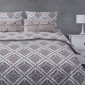 Комплект постельного белья 2-спальный ТРАДИЦИЯ Ритм рис116 Вид 9/6 коричневый белоземельная бязь хлопок 100% 000000000001207181