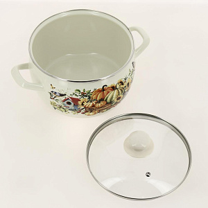 Кастрюля 5,7л METROT Тыква стеклянная крышка эмаль 000000000001202128