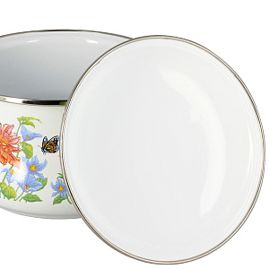 Кастрюля 2л СТАЛЬЭМАЛЬ Цветочная эмалированная сталь 000000000001101617