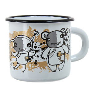 Кружка 400мл СТАЛЬЭМАЛЬ с деколью эмалированная сталь 000000000001004213