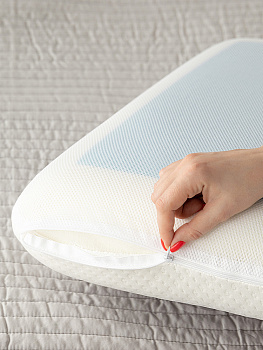 Подушка анатомическая 58x38x13см DE'NASTIA Dream мемори с охлаждающим гелем белый полиэстер/пенополиуретан 000000000001226888