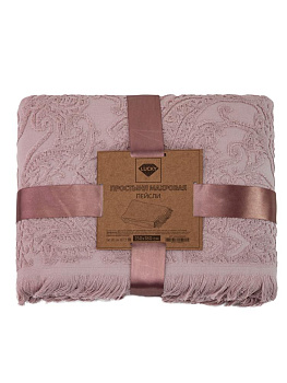 Простыня махровая 150х180см LUCKY Пейсли розовый хлопок 100% 000000000001224655