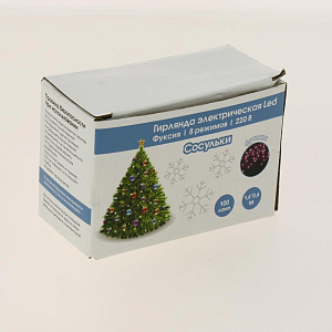 Электрогирлянда 160х60см Сосульки LED 100 лампочек фуксия PC04161 000000000001181811