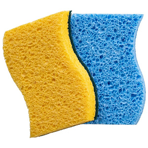 Губки 11х7х2см-2шт DORA ВОЛНА с усиленным абразивом целлюлоза 000000000001223307
