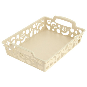 Поднос с ручками 36,7х26х9,8см БЫТПЛАСТ бежевый пластик 000000000001158130