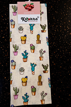 Полотенце  кухонное 40*60 ,Серия Кактусы,ткань рогожка, 100 %хлопок,арт.031-050 000000000001191575