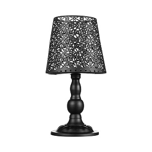 Подсвечник лампа 22см черный ажур металл 000000000001219468