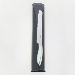 Нож хлебный клинок 197мм DE'NASTIA белая ручка нержавеющая сталь ABS пластик 000000000001210804
