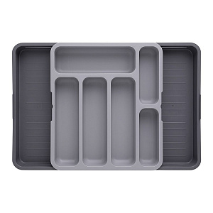 Органайзер для столовых приборов 31x35x5,5см DE'NASTIA серый полипропилен 000000000001212531